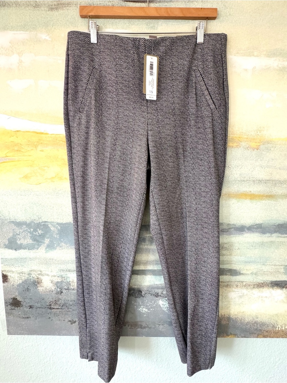 NWT Chico’s Ponte So Slimming Herringbone Pull-On Slim Ankle Pant 10/1.5